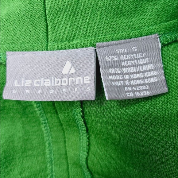 Liz Claiborne Green Vintage Wool Blend REAL Wrap Dress Green Size Small - Picture 8 of 9